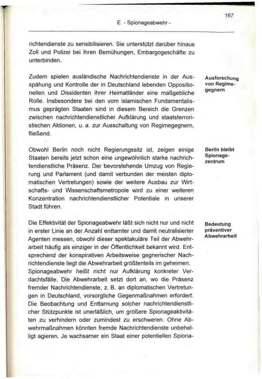 Seite 167 des Verfassungsschutzbericht 1995 Berlin