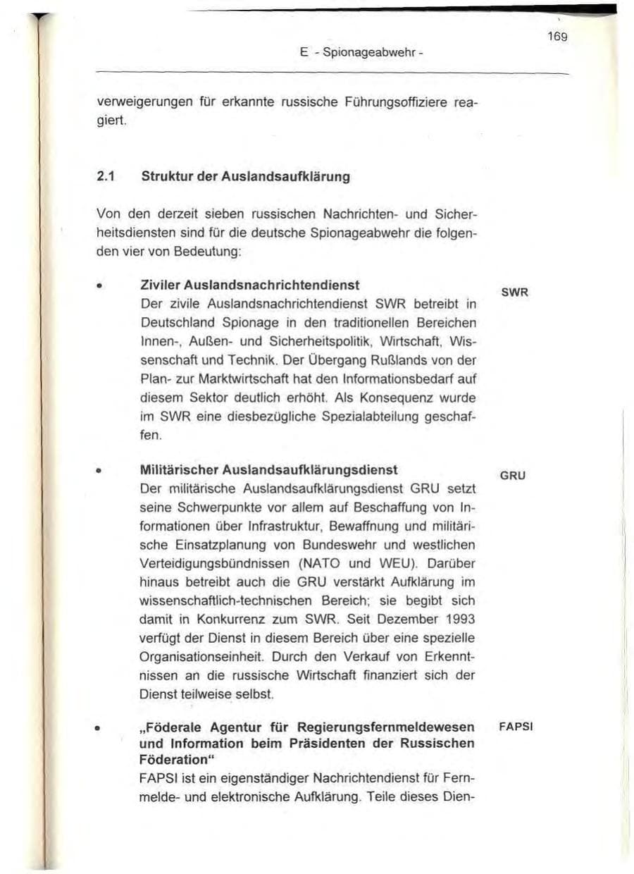Seite 169 des Verfassungsschutzbericht 1995 Berlin