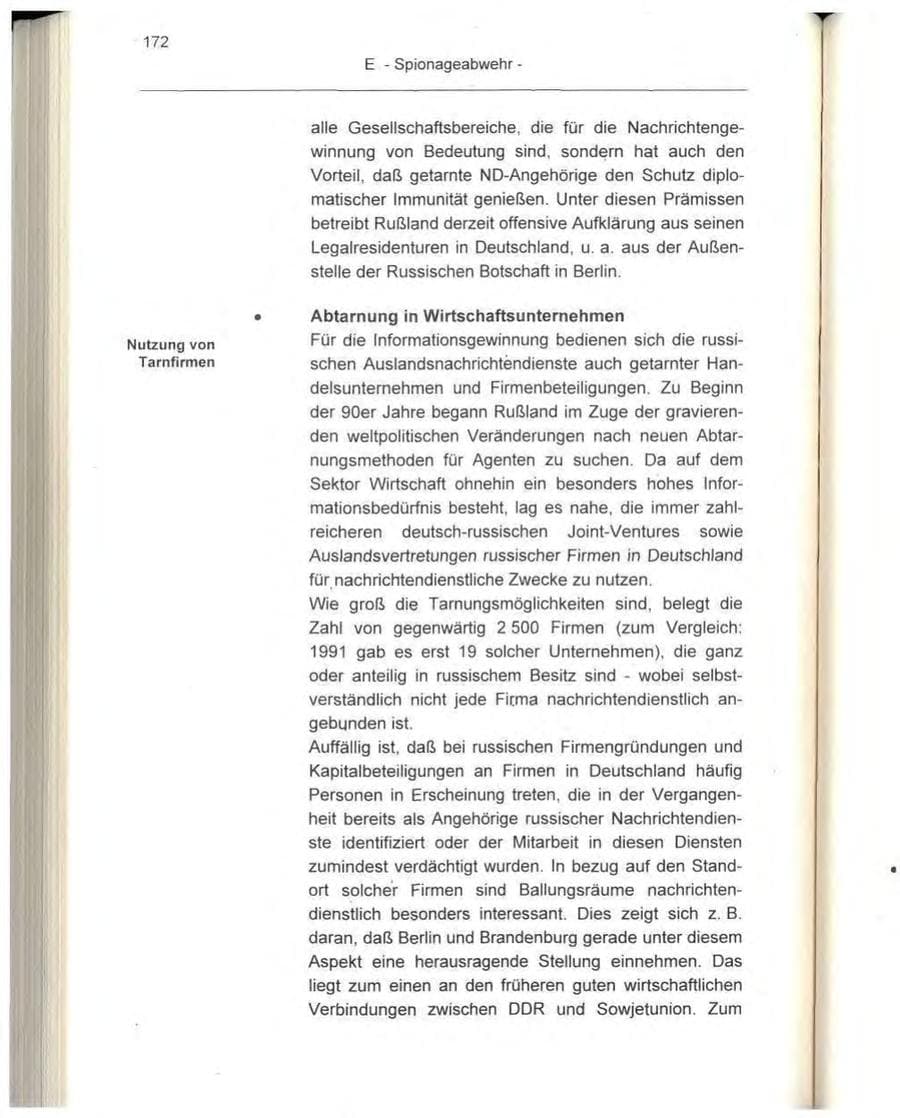 Seite 172 des Verfassungsschutzbericht 1995 Berlin