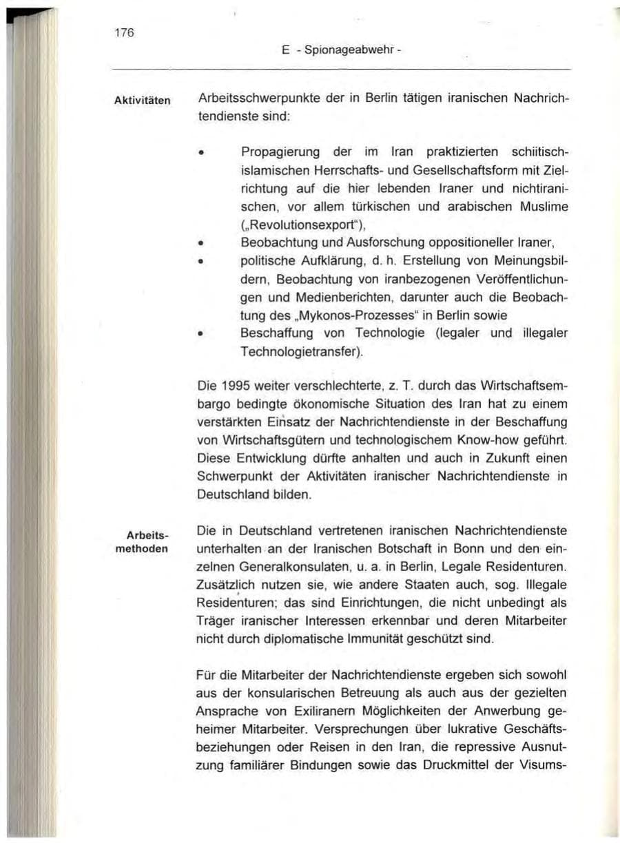 Seite 176 des Verfassungsschutzbericht 1995 Berlin