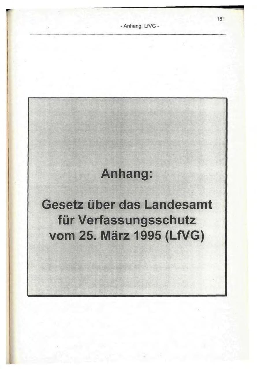 Seite 181 des Verfassungsschutzbericht 1995 Berlin