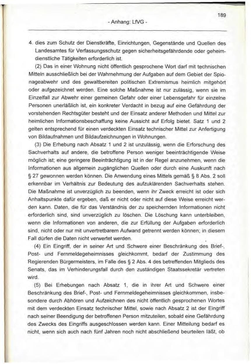 Seite 189 des Verfassungsschutzbericht 1995 Berlin