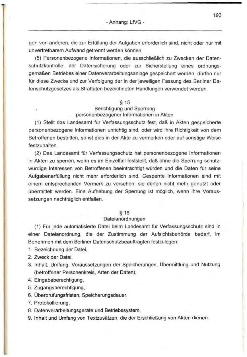 Seite 193 des Verfassungsschutzbericht 1995 Berlin