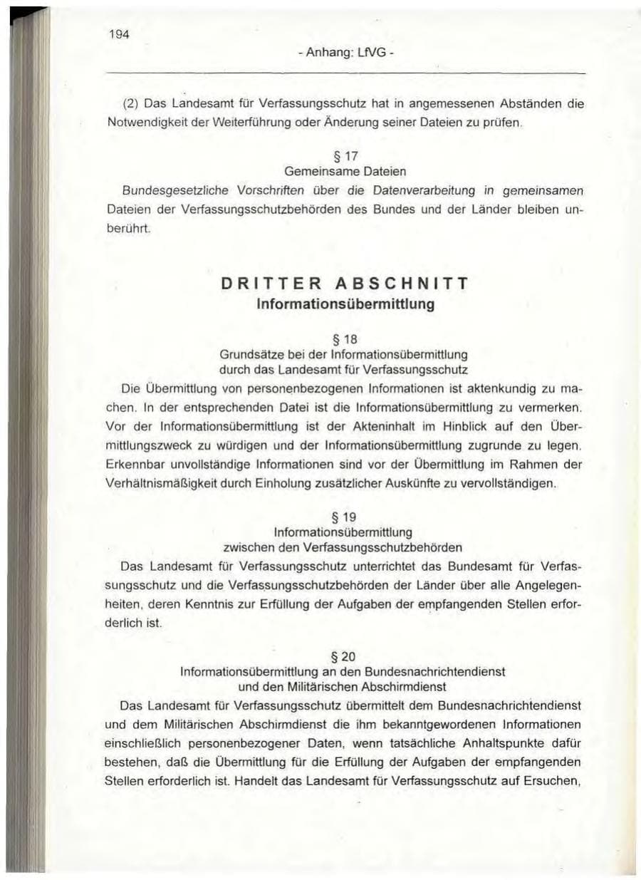 Seite 194 des Verfassungsschutzbericht 1995 Berlin