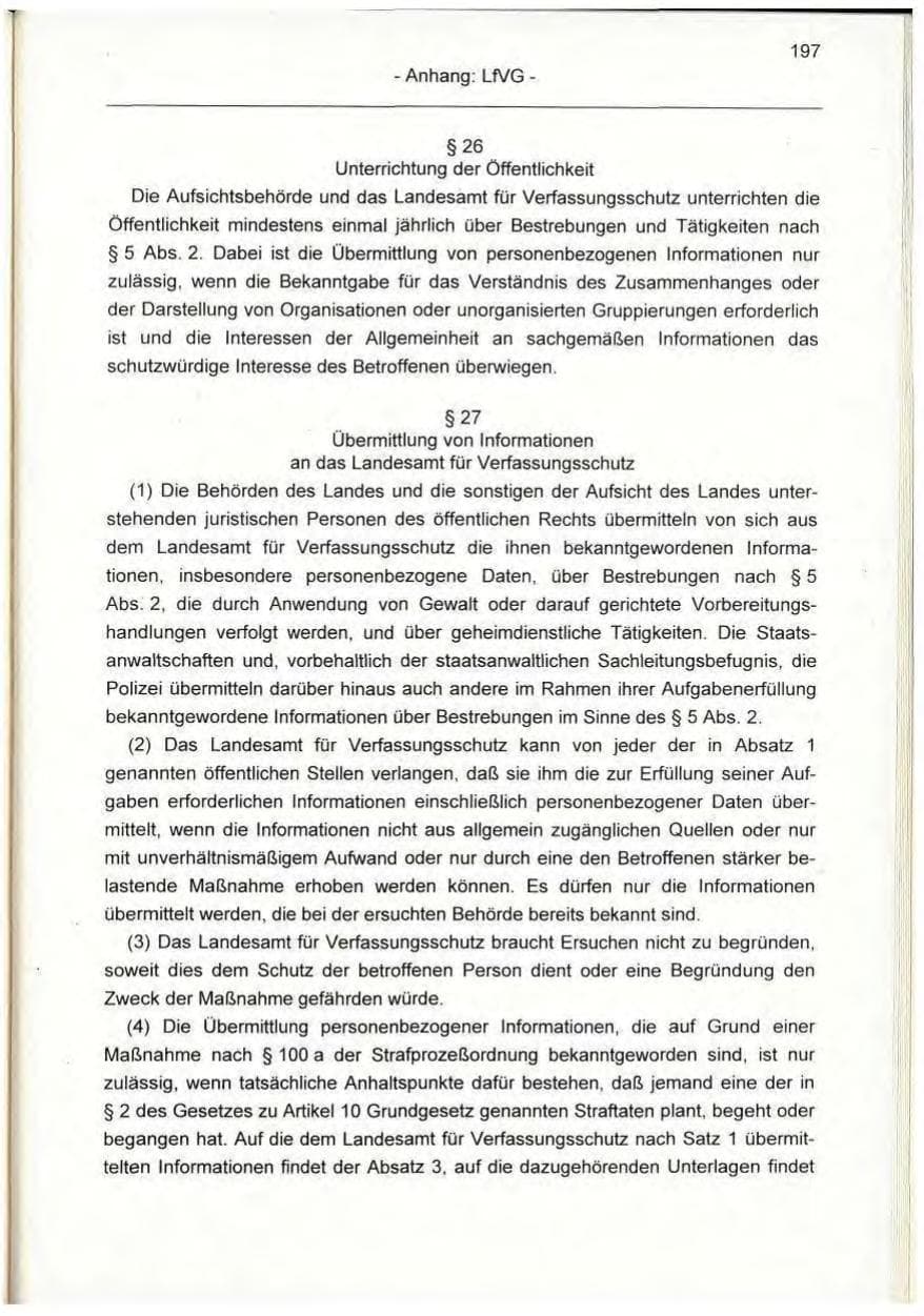 Seite 197 des Verfassungsschutzbericht 1995 Berlin