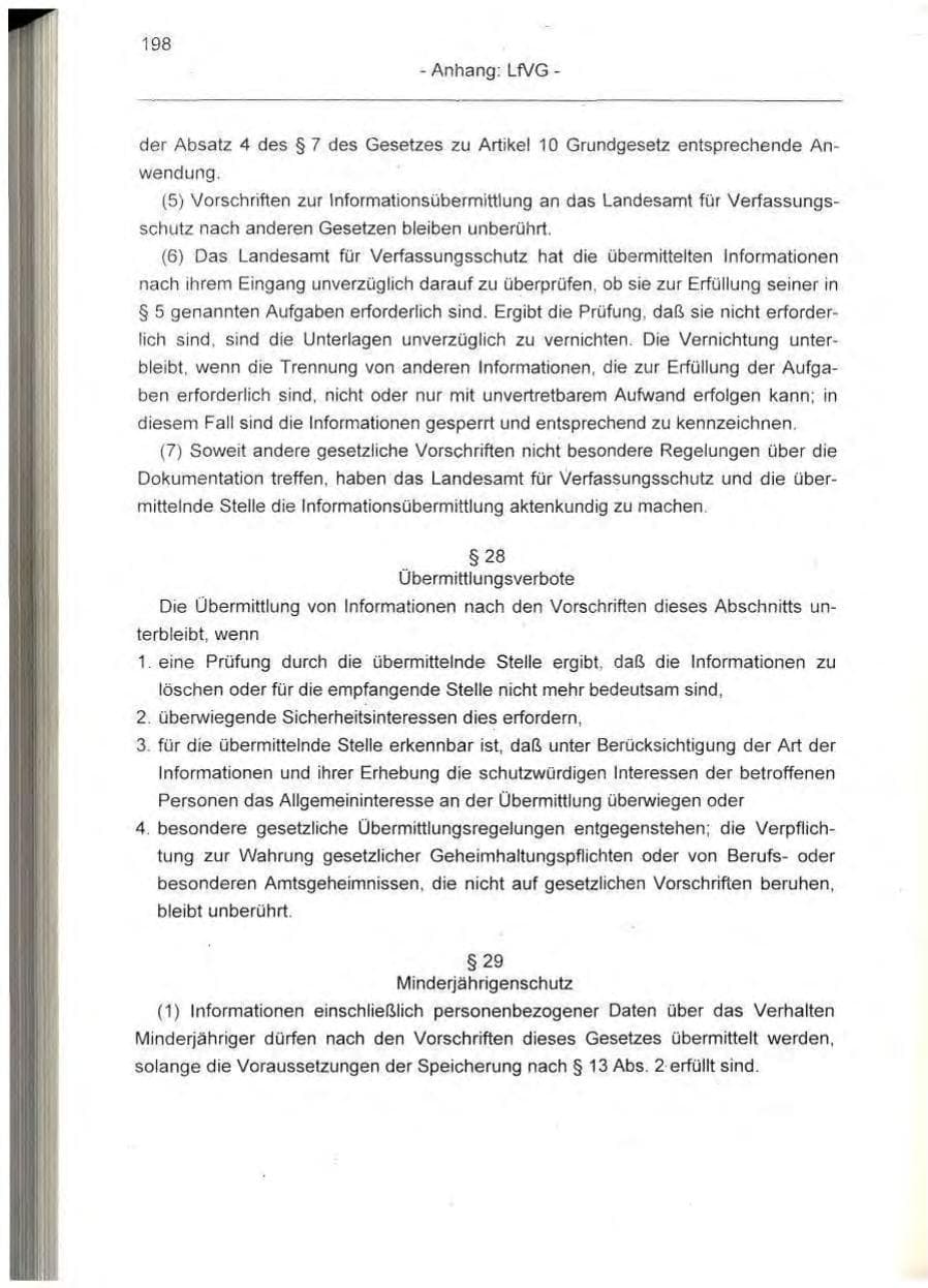 Seite 198 des Verfassungsschutzbericht 1995 Berlin