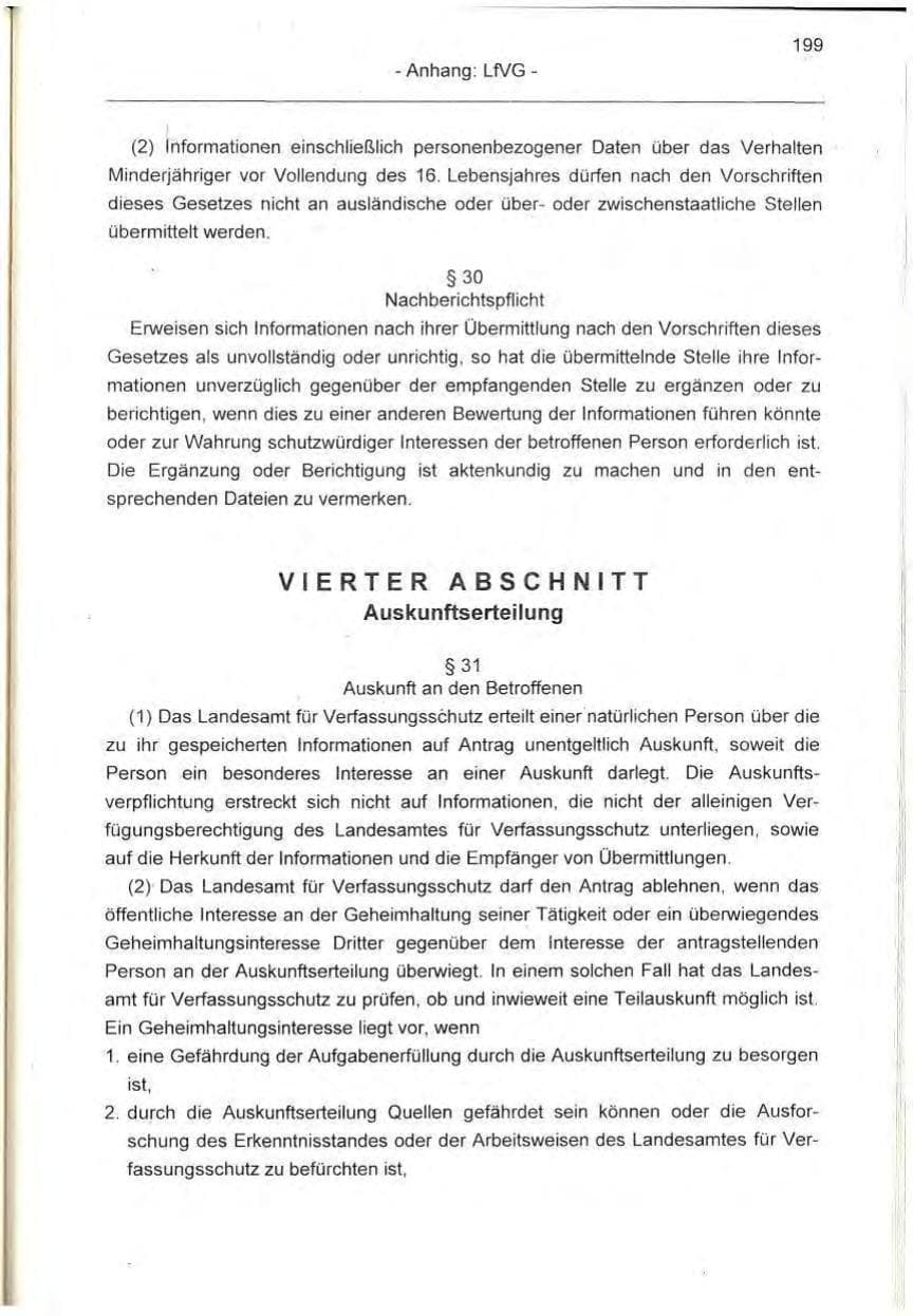 Seite 199 des Verfassungsschutzbericht 1995 Berlin