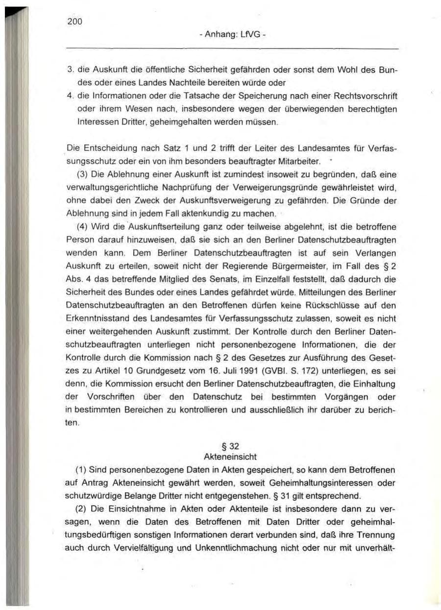 Seite 200 des Verfassungsschutzbericht 1995 Berlin