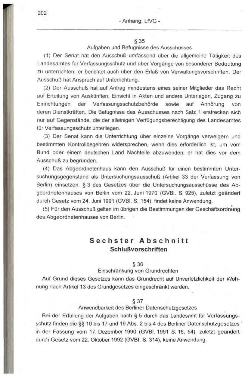 Seite 202 des Verfassungsschutzbericht 1995 Berlin