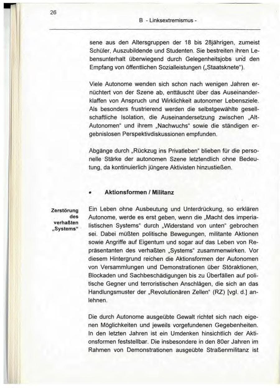 Seite 26 des Verfassungsschutzbericht 1995 Berlin