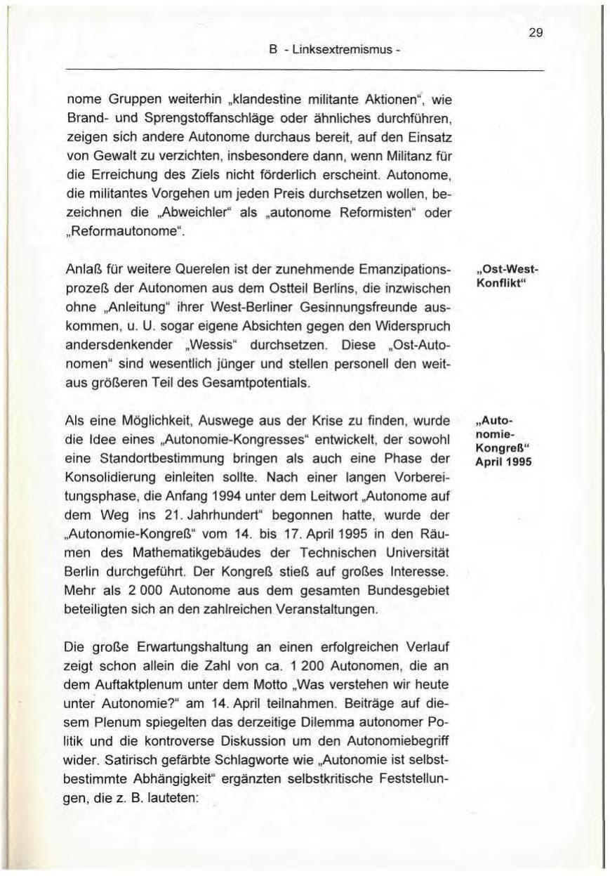 Seite 29 des Verfassungsschutzbericht 1995 Berlin