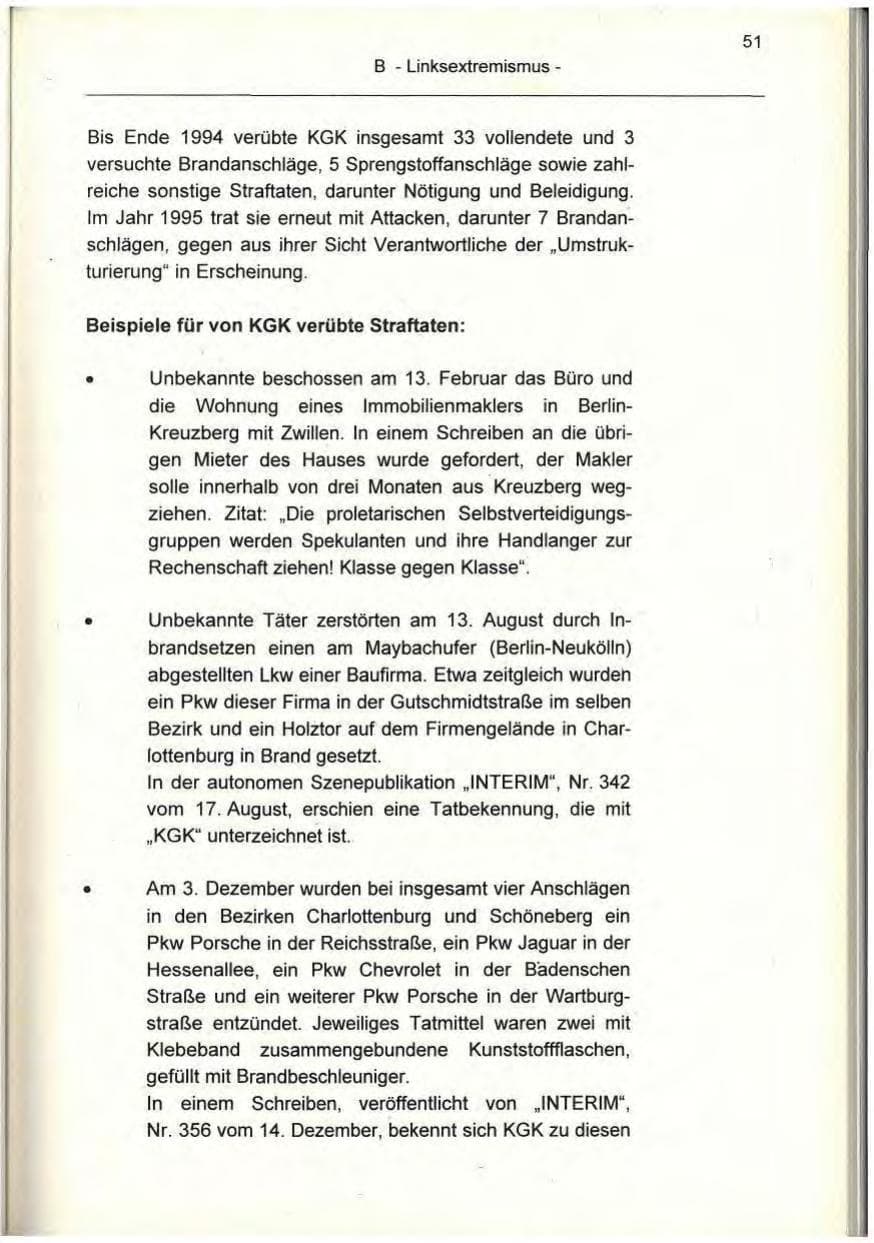 Seite 51 des Verfassungsschutzbericht 1995 Berlin