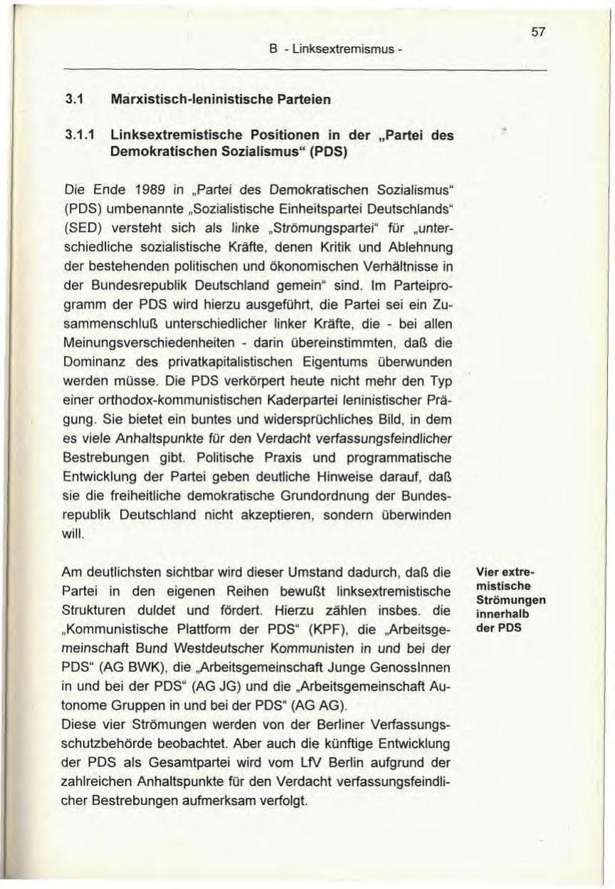 Seite 57 des Verfassungsschutzbericht 1995 Berlin