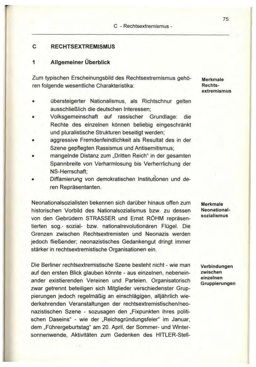Seite 75 des Verfassungsschutzbericht 1995 Berlin