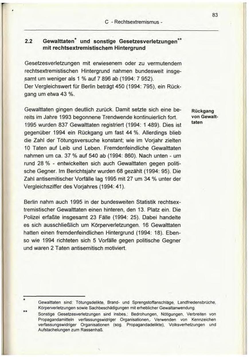 Seite 83 des Verfassungsschutzbericht 1995 Berlin