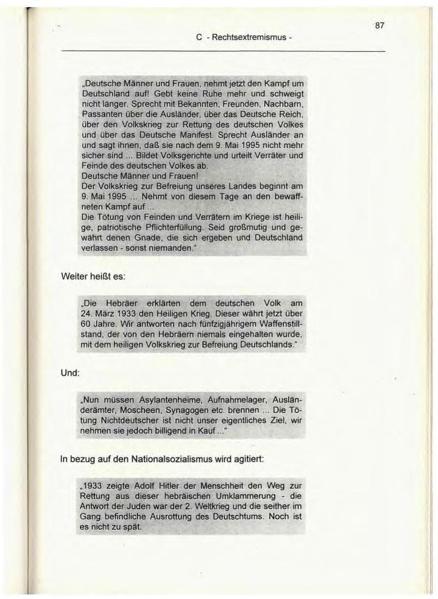 Seite 87 des Verfassungsschutzbericht 1995 Berlin