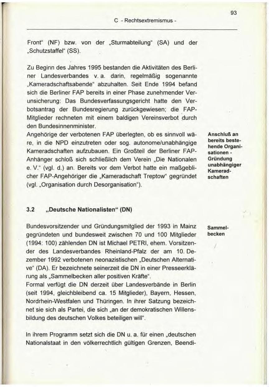 Seite 93 des Verfassungsschutzbericht 1995 Berlin