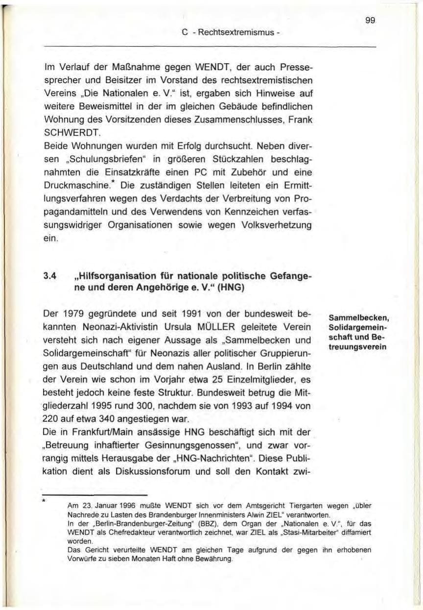 Seite 99 des Verfassungsschutzbericht 1995 Berlin