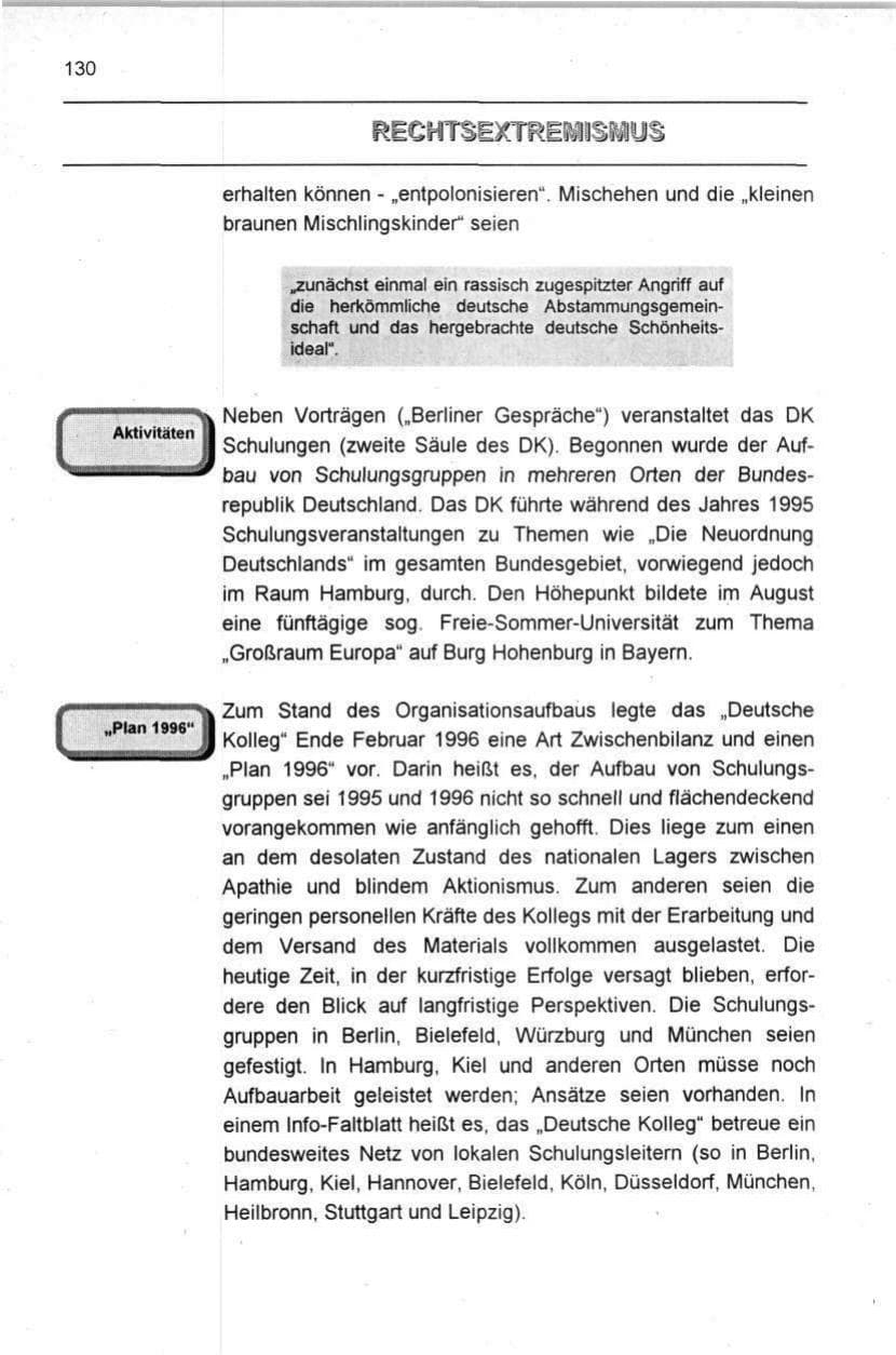 Seite 130 des Verfassungsschutzbericht 1996 Berlin