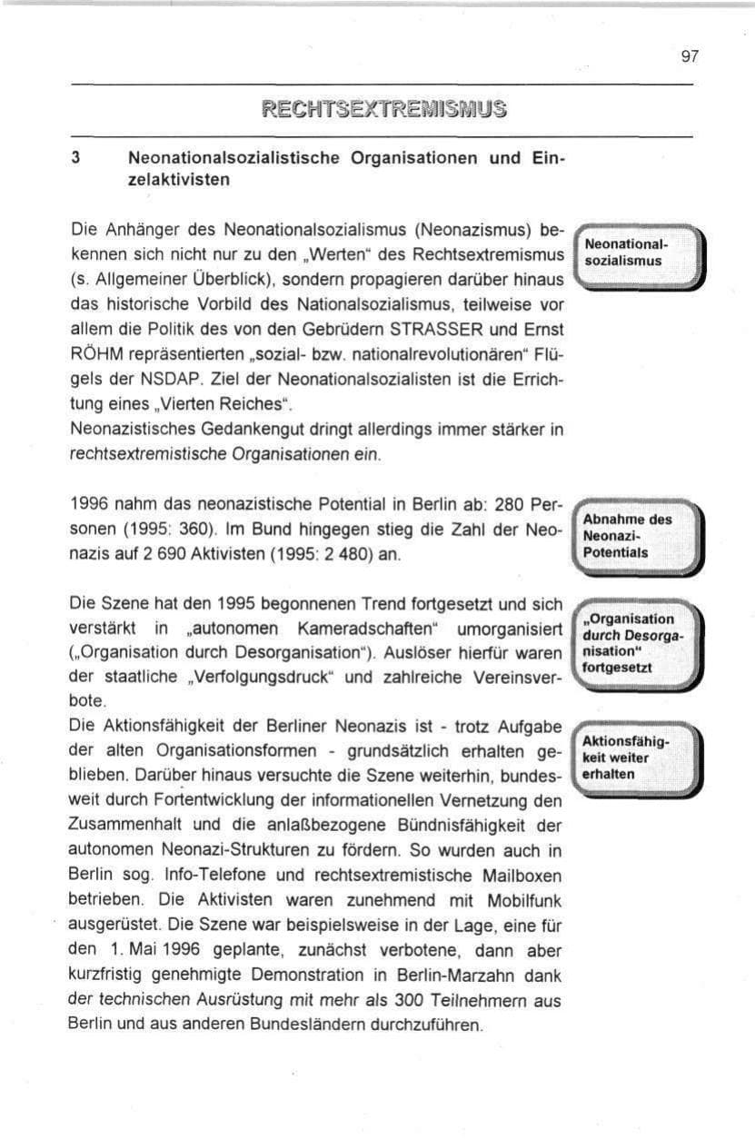 Seite 97 des Verfassungsschutzbericht 1996 Berlin