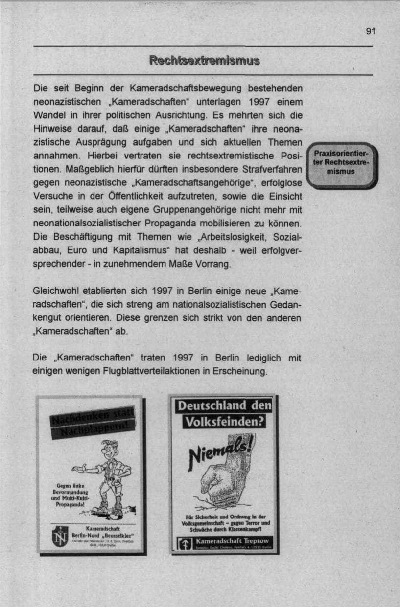 Seite 102 des Verfassungsschutzbericht 1997 Berlin