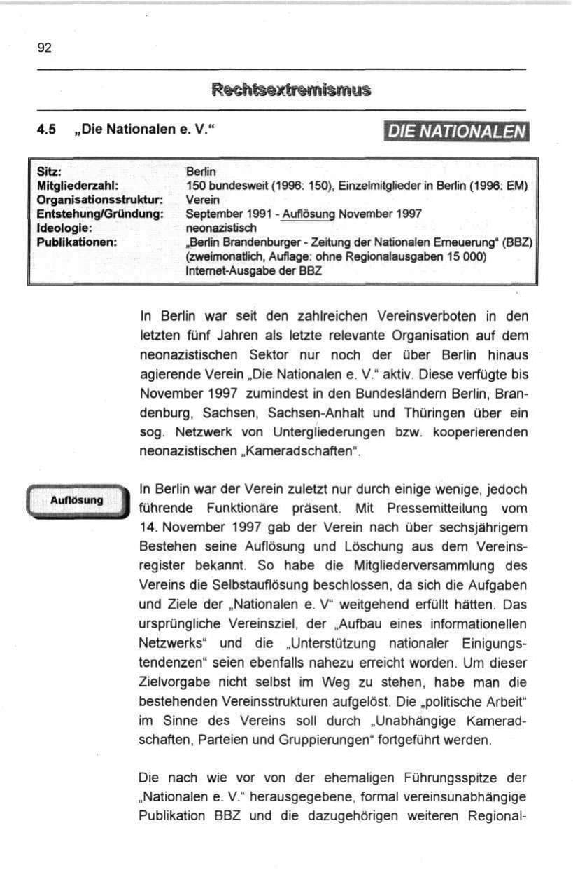 Seite 103 des Verfassungsschutzbericht 1997 Berlin
