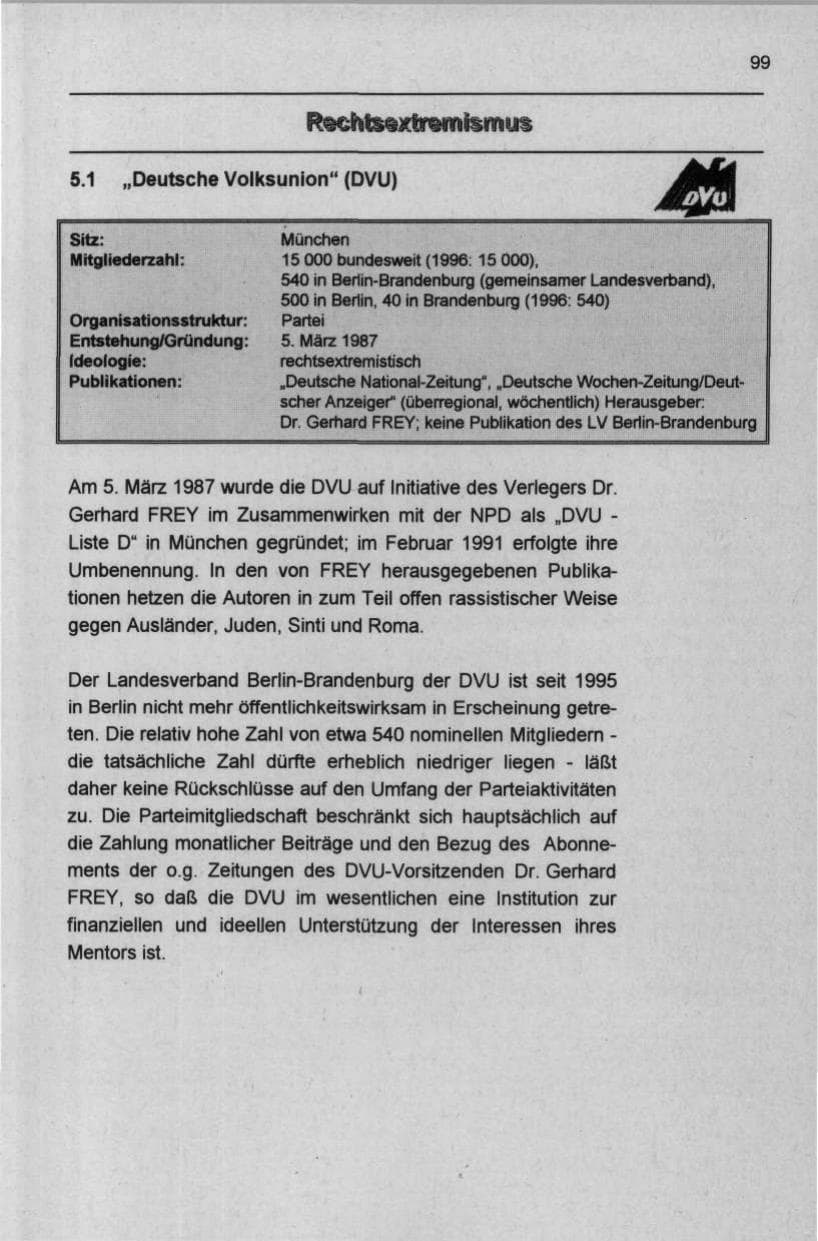 Seite 110 des Verfassungsschutzbericht 1997 Berlin