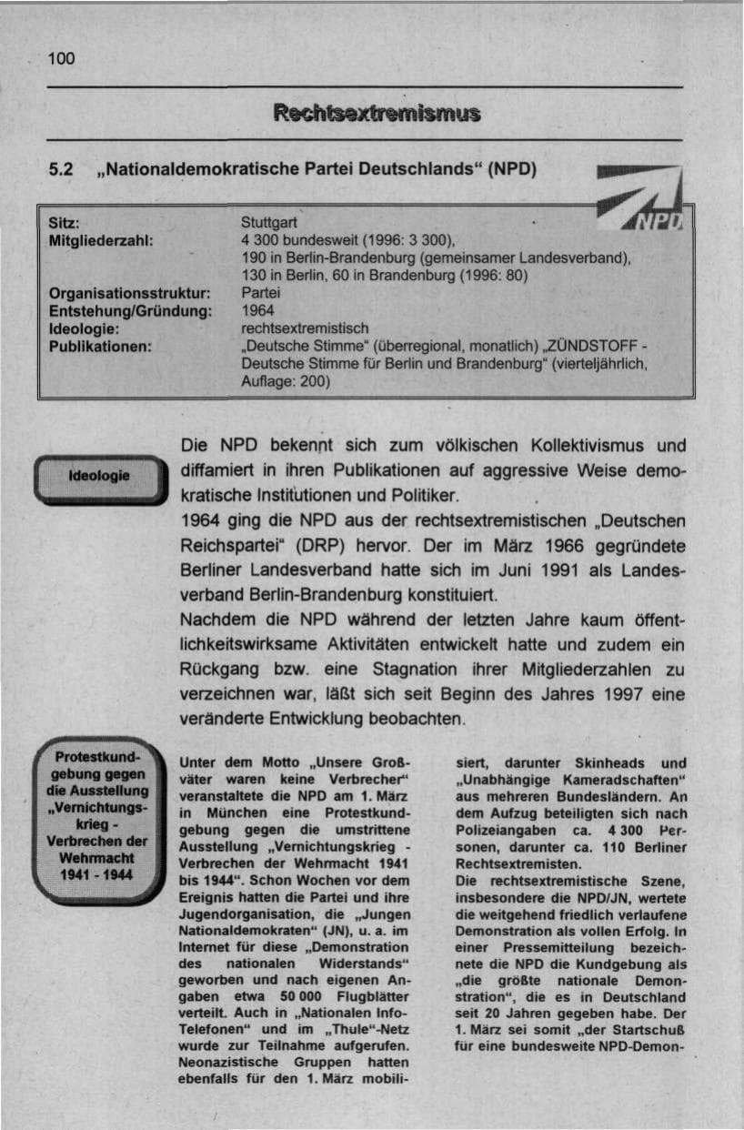 Seite 111 des Verfassungsschutzbericht 1997 Berlin