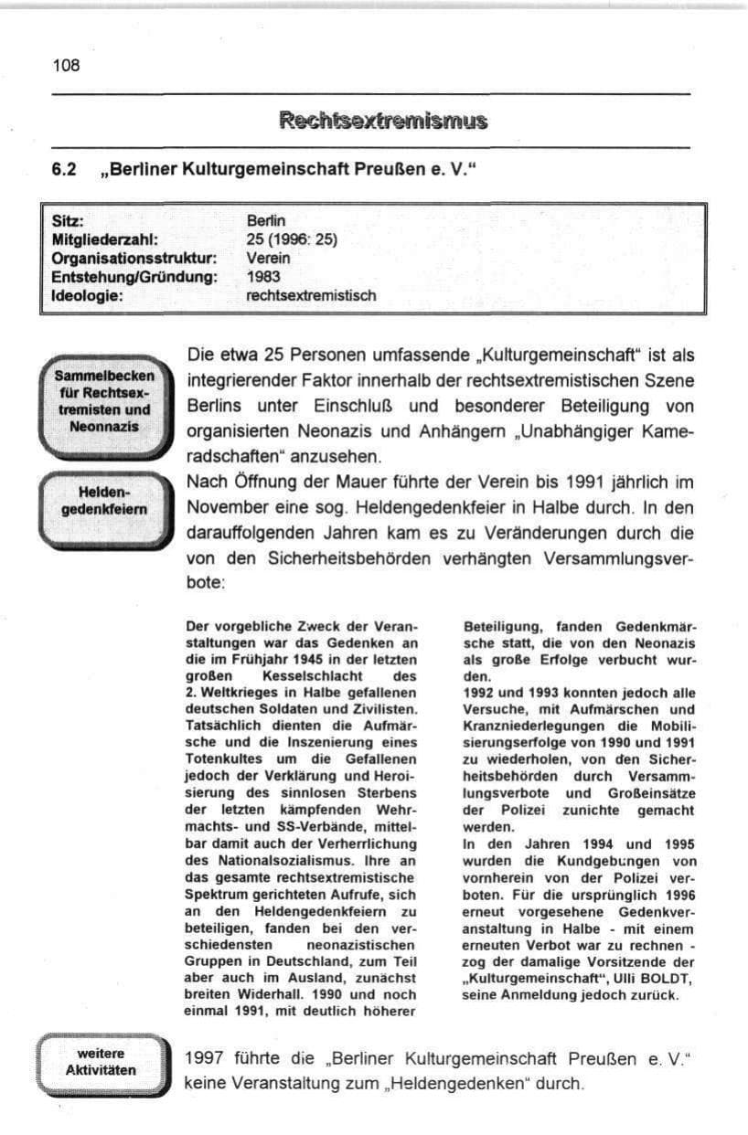 Seite 119 des Verfassungsschutzbericht 1997 Berlin