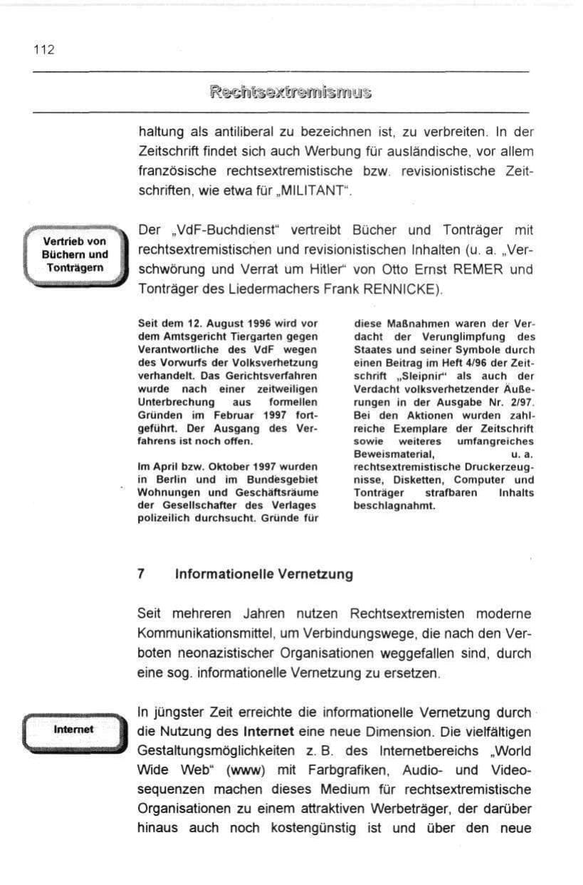Seite 123 des Verfassungsschutzbericht 1997 Berlin