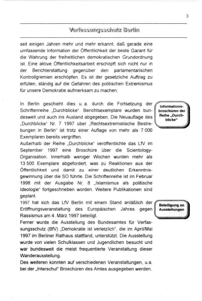 Seite 14 des Verfassungsschutzbericht 1997 Berlin