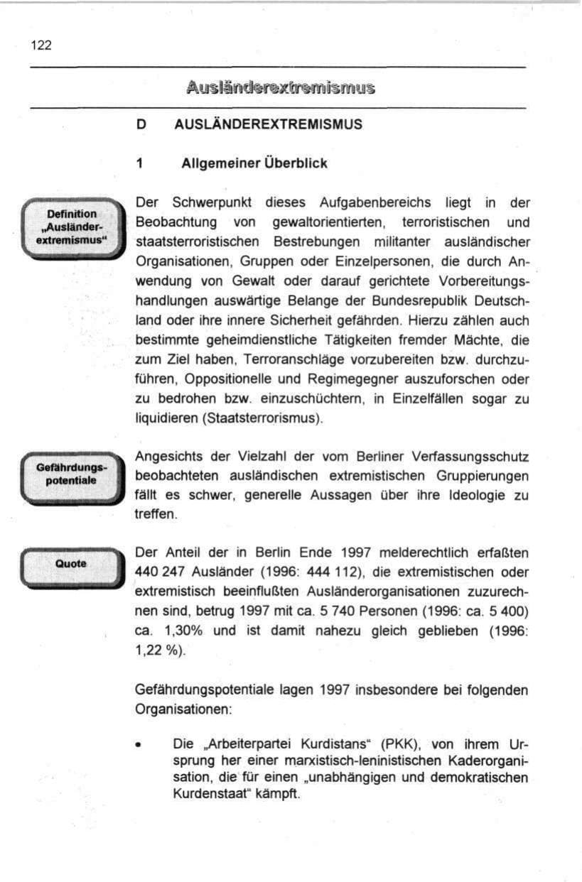 Seite 133 des Verfassungsschutzbericht 1997 Berlin