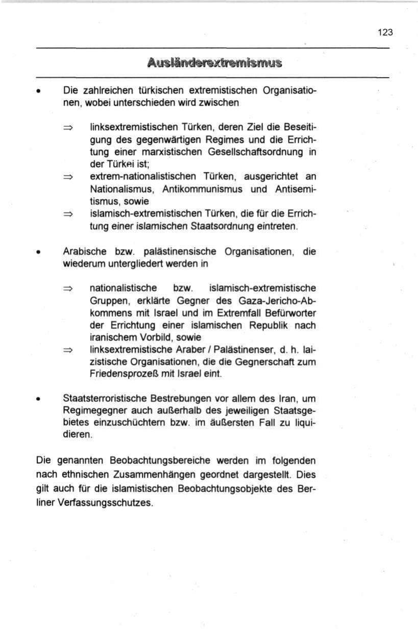 Seite 134 des Verfassungsschutzbericht 1997 Berlin