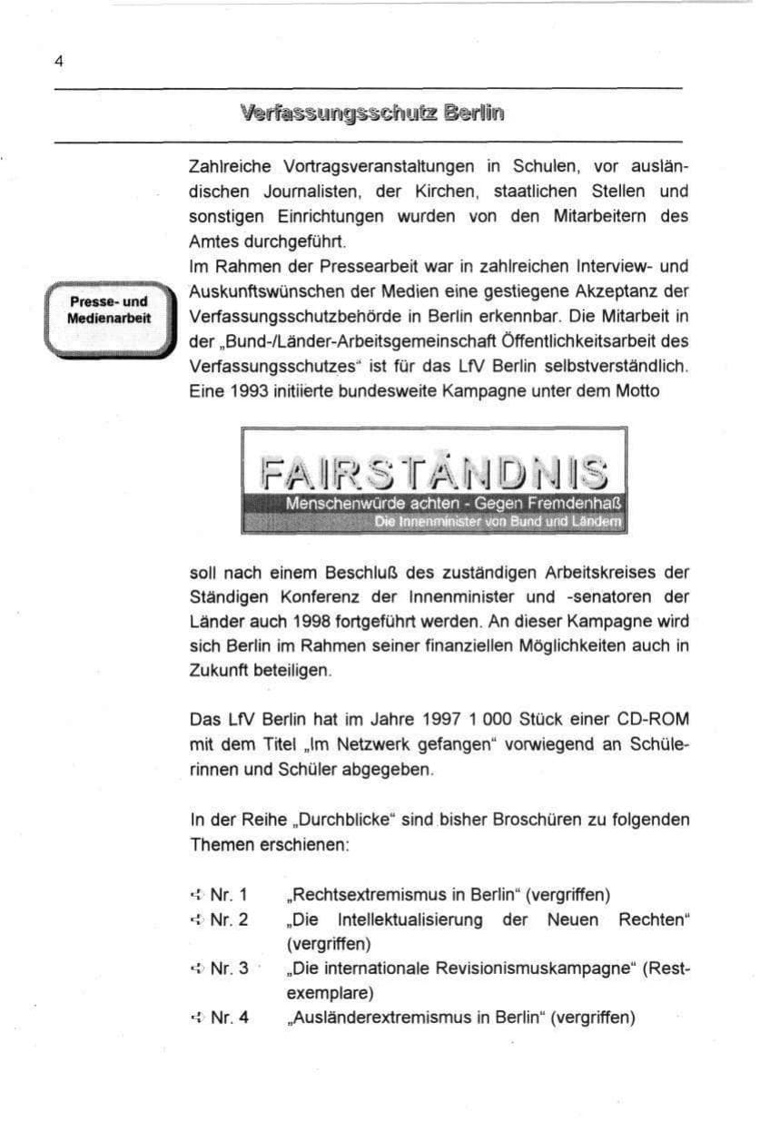 Seite 15 des Verfassungsschutzbericht 1997 Berlin