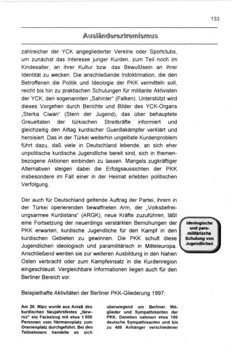 Seite 144 des Verfassungsschutzbericht 1997 Berlin