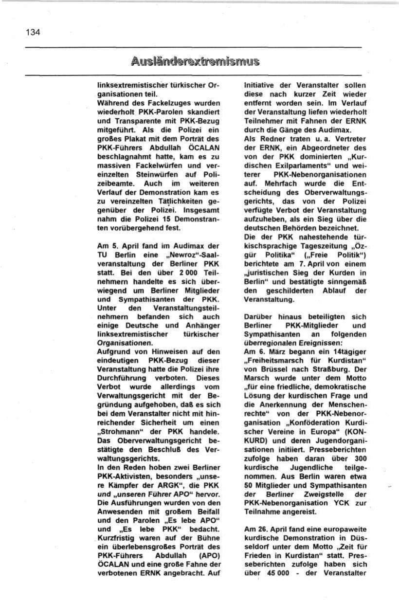 Seite 145 des Verfassungsschutzbericht 1997 Berlin