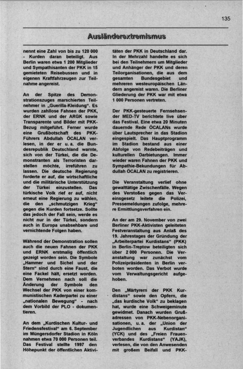 Seite 146 des Verfassungsschutzbericht 1997 Berlin