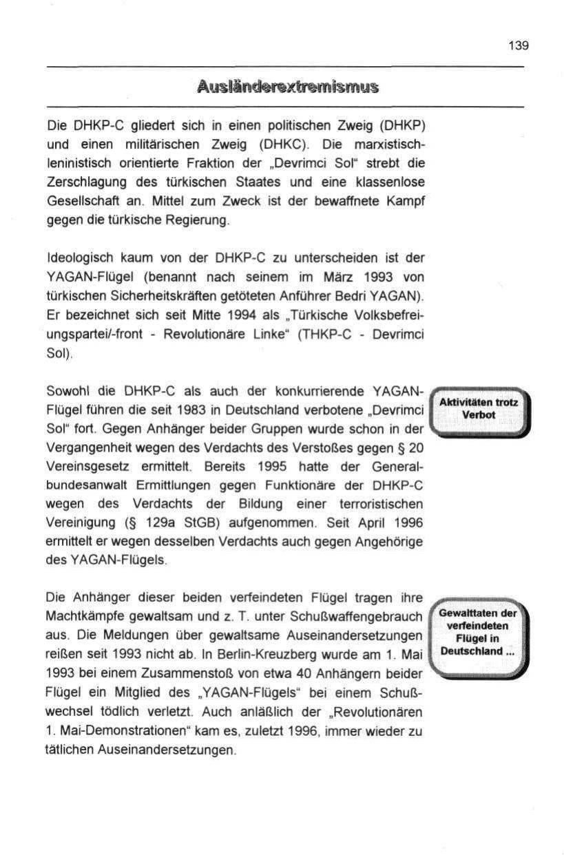 Seite 150 des Verfassungsschutzbericht 1997 Berlin