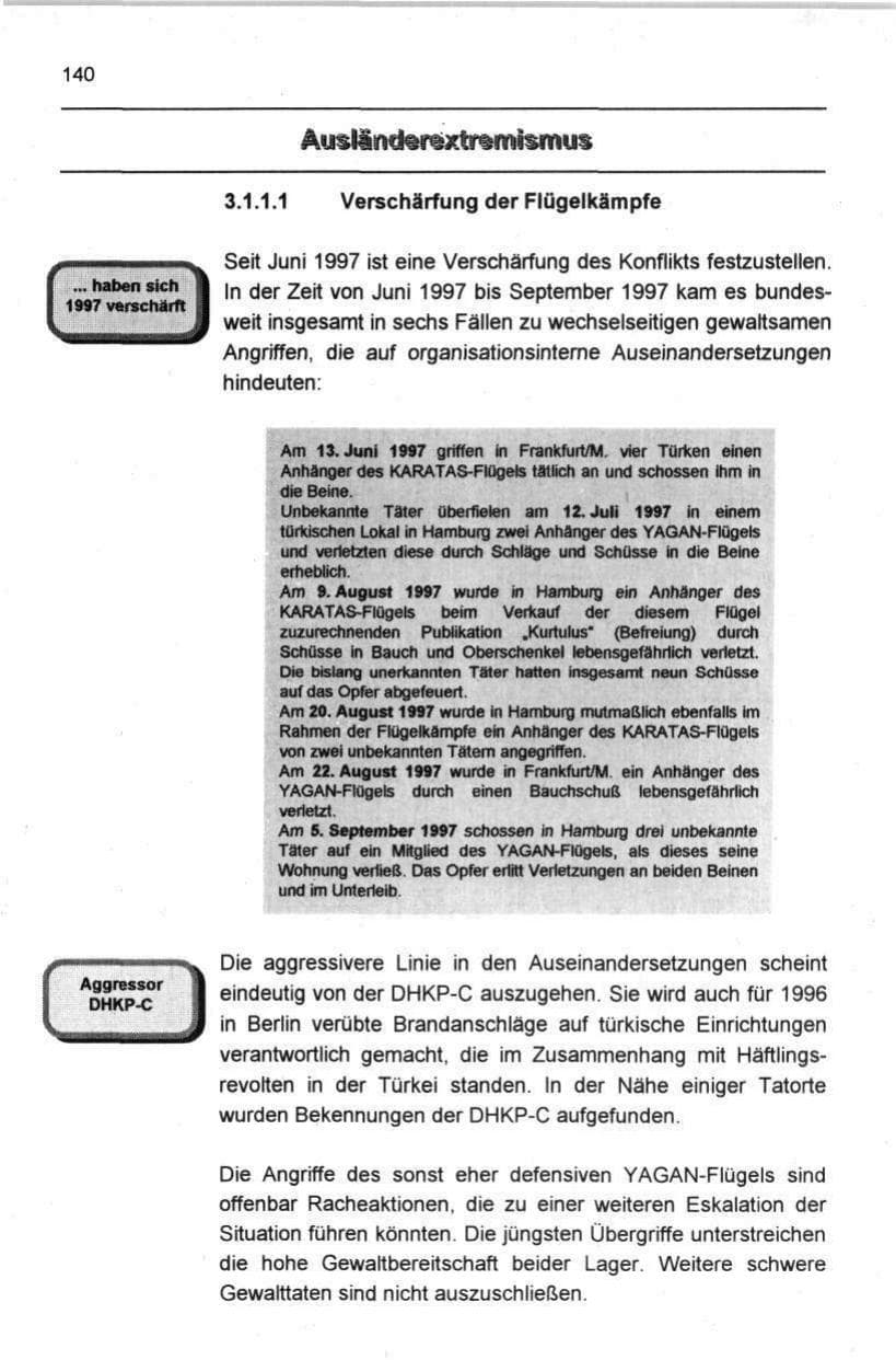 Seite 151 des Verfassungsschutzbericht 1997 Berlin