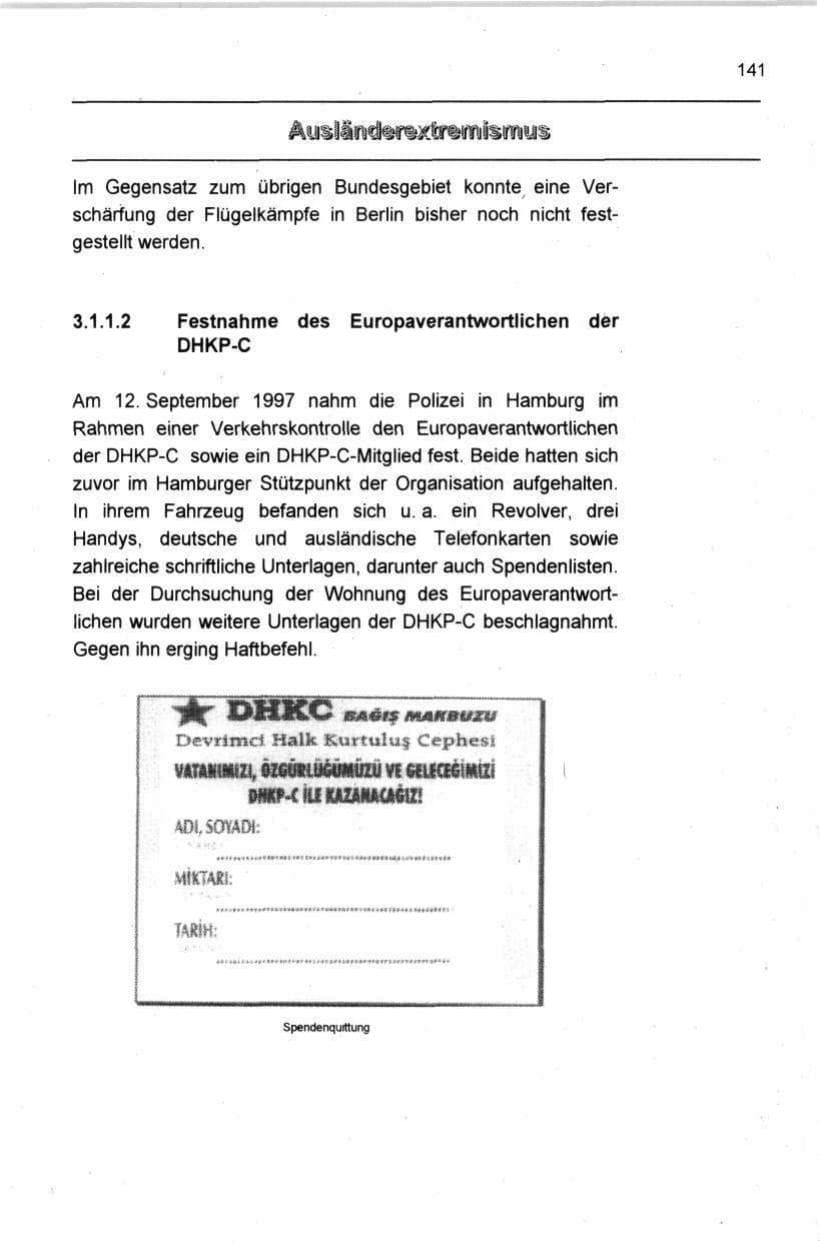 Seite 152 des Verfassungsschutzbericht 1997 Berlin