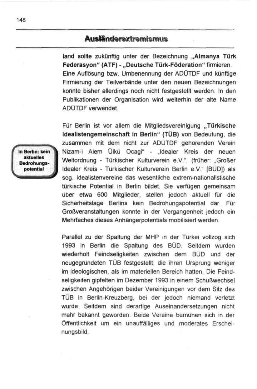 Seite 159 des Verfassungsschutzbericht 1997 Berlin