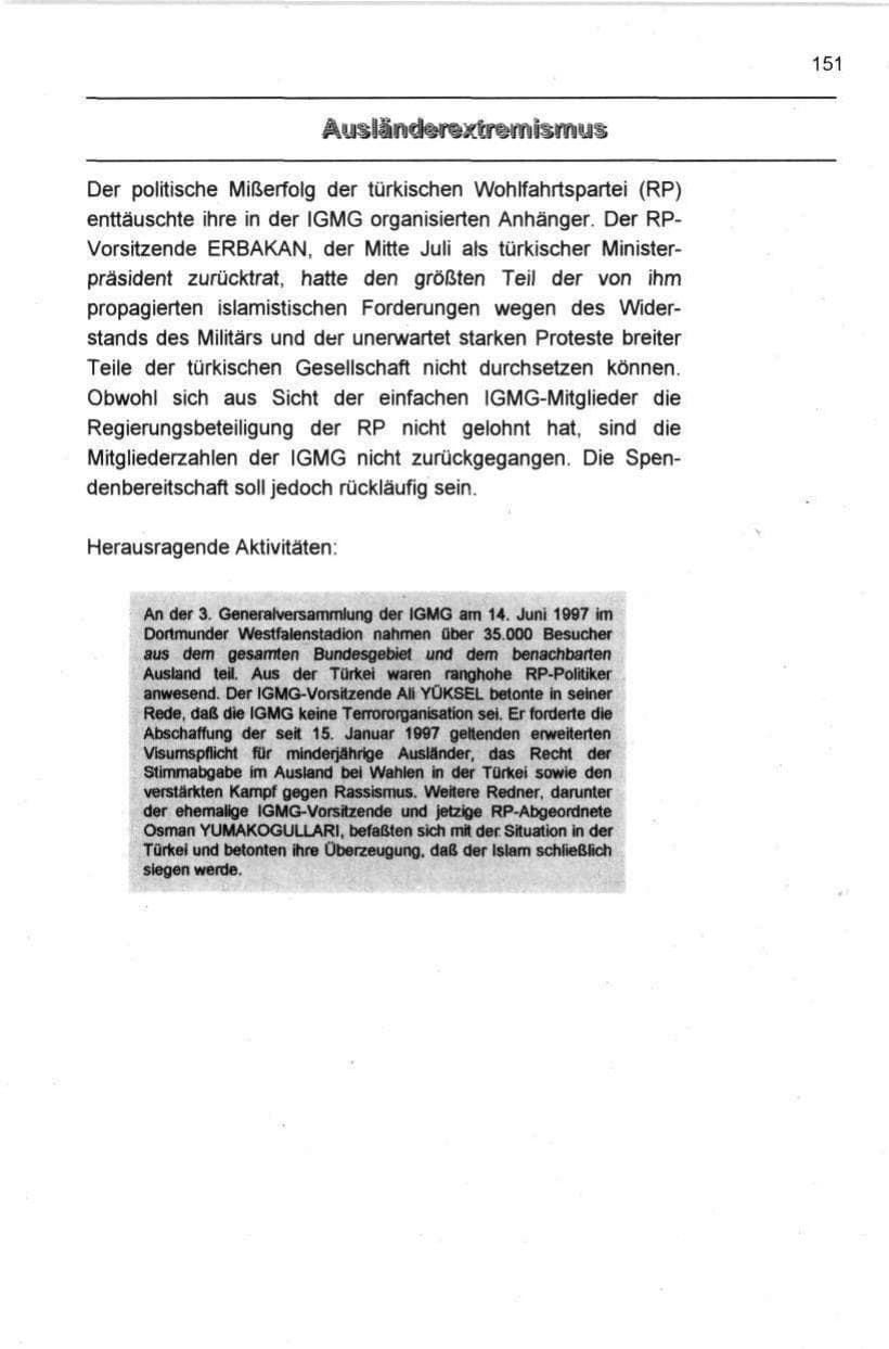 Seite 162 des Verfassungsschutzbericht 1997 Berlin