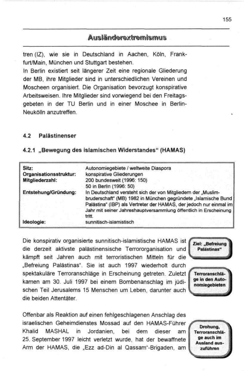 Seite 166 des Verfassungsschutzbericht 1997 Berlin