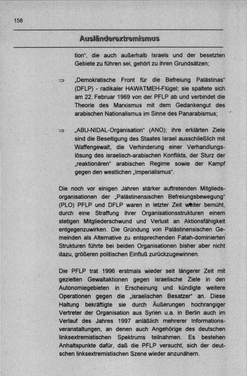 Seite 169 des Verfassungsschutzbericht 1997 Berlin