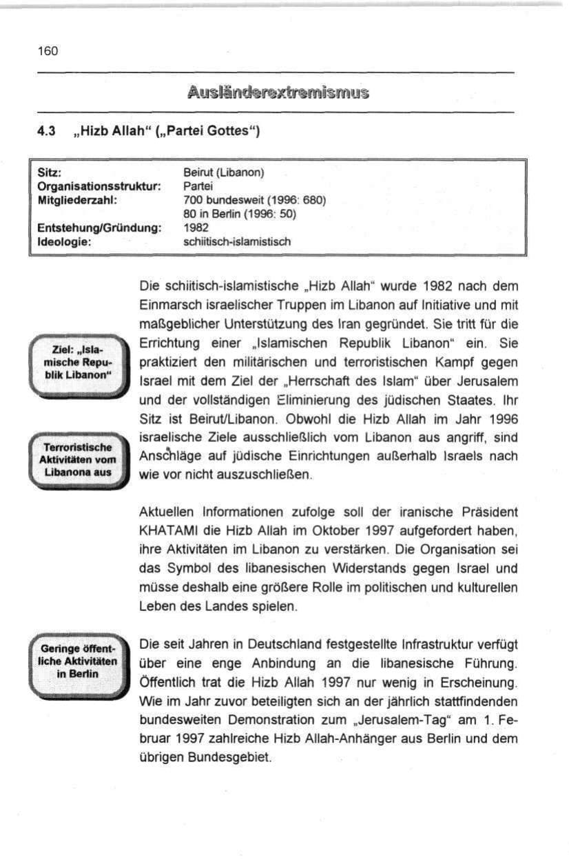 Seite 171 des Verfassungsschutzbericht 1997 Berlin