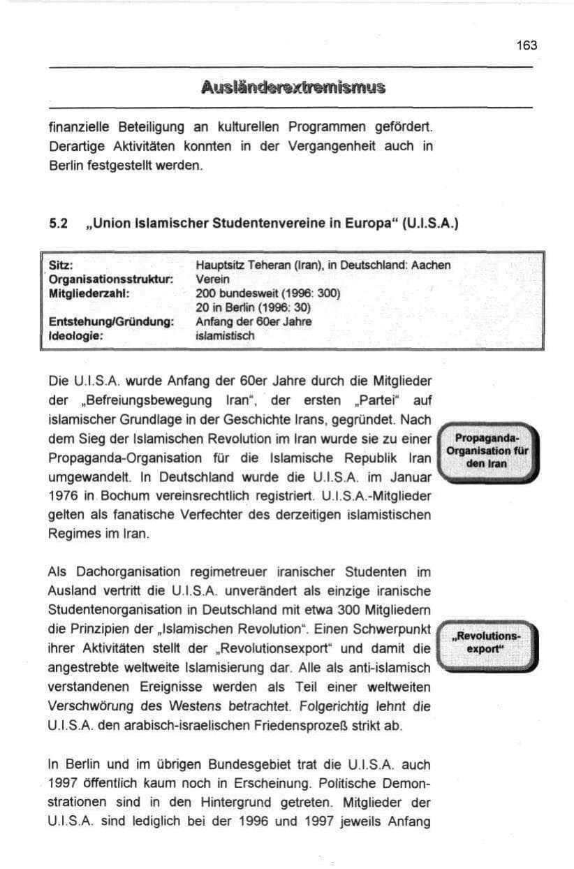 Seite 174 des Verfassungsschutzbericht 1997 Berlin