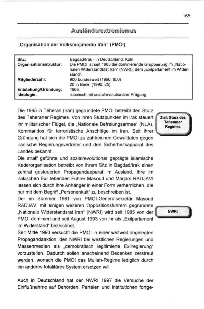 Seite 176 des Verfassungsschutzbericht 1997 Berlin