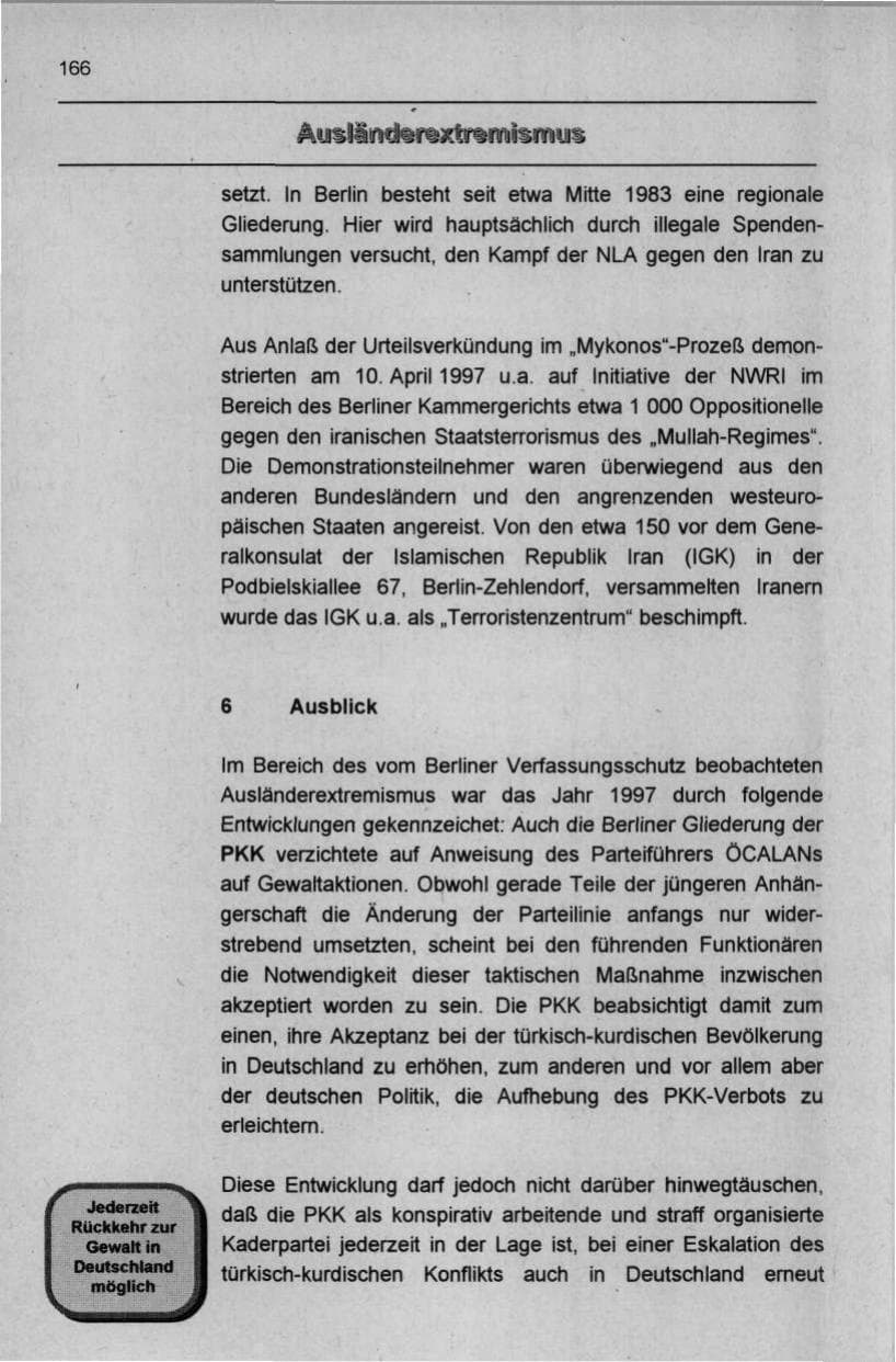 Seite 177 des Verfassungsschutzbericht 1997 Berlin