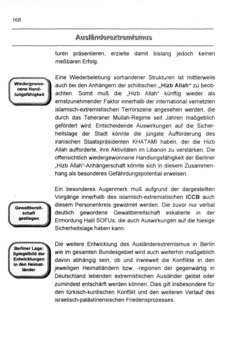 Seite 179 des Verfassungsschutzbericht 1997 Berlin