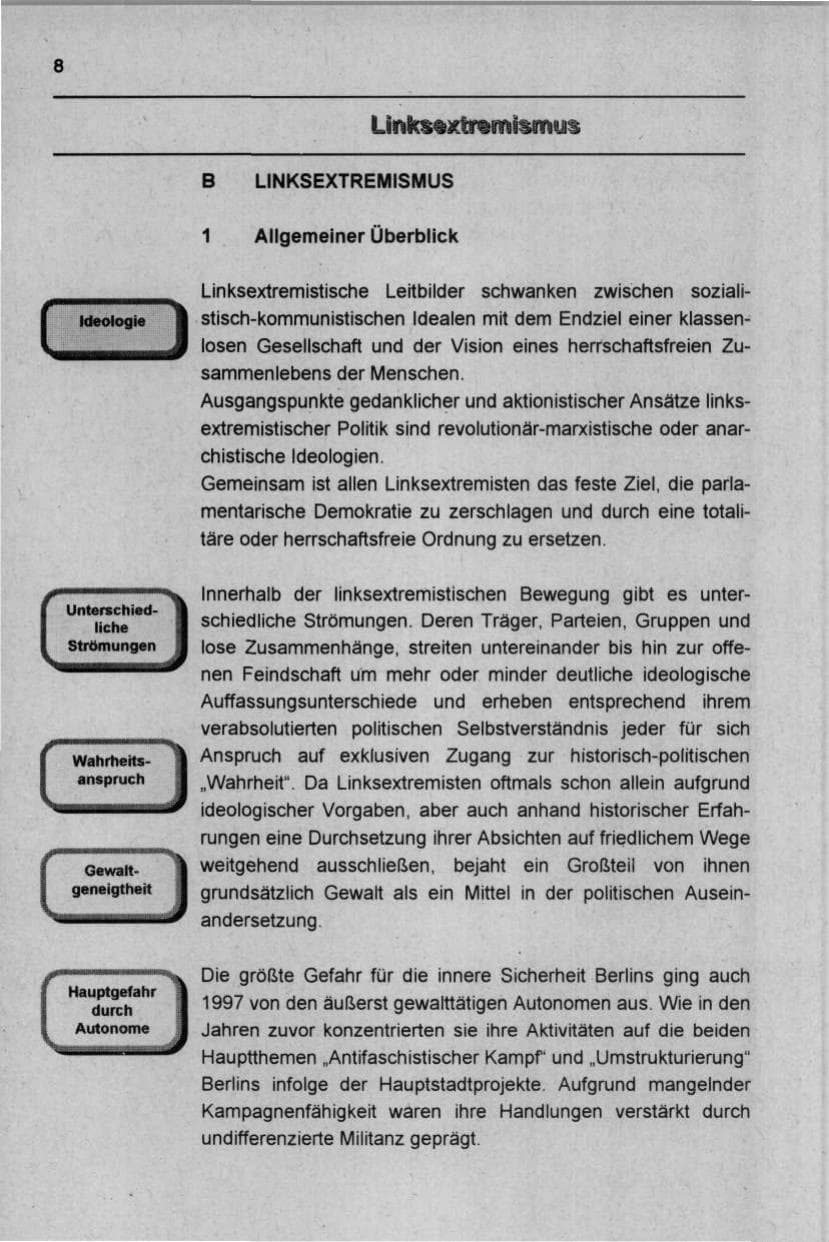 Seite 19 des Verfassungsschutzbericht 1997 Berlin